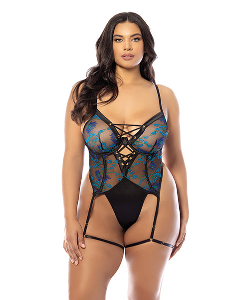 Lola Embroidered Satin Teddy