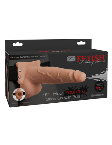 Fetish Fantasy Series 7.5 Hollow Squirting Strap-on With Balls - Flesh PD3397-21