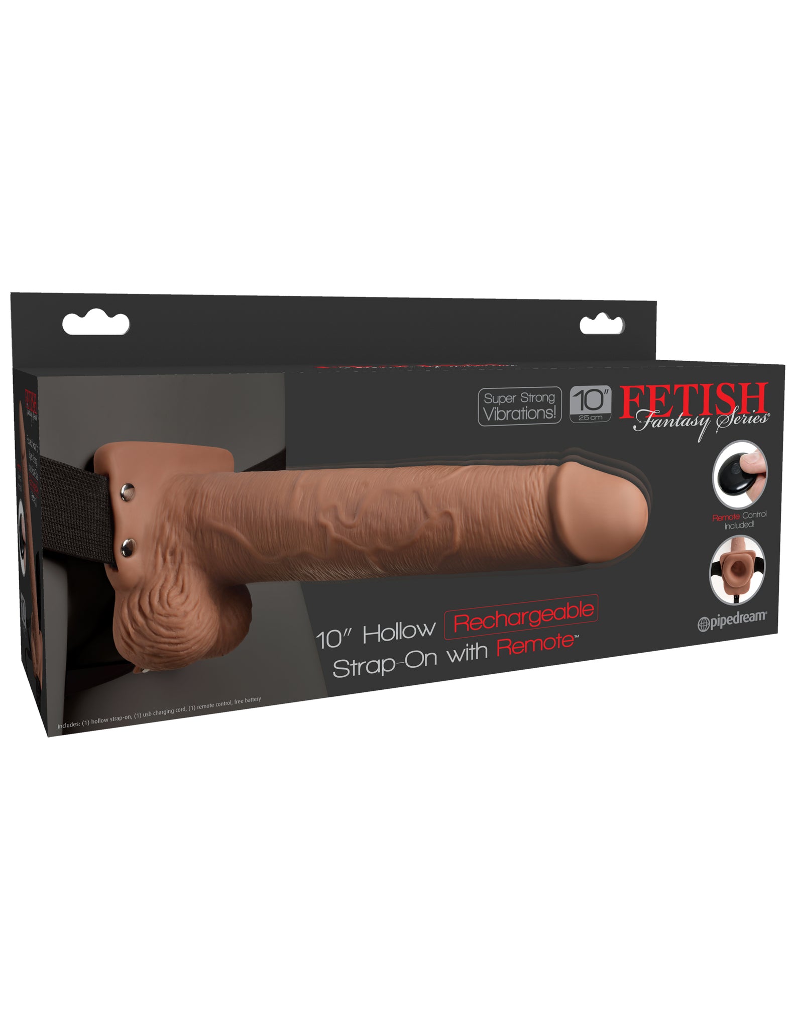 Fetish Fantasy Series 10 Hollow Rechargeable Strap-on With Remote - Tan PD3396-22