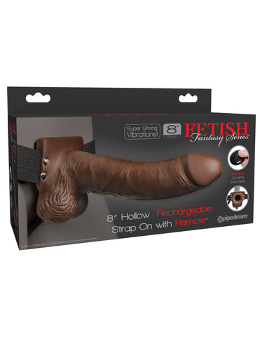 Fetish Fantasy Series 8 Hollow Rechargeable Strap-on With Remote - Brown PD3394-29