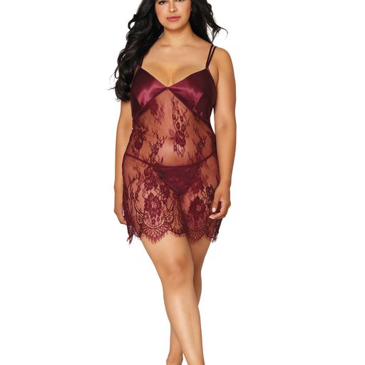 Eyelash lace chemise